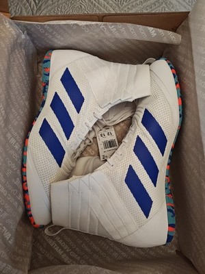 Adidas Speedex 18 Boxing Boots US Men's Size 12, White and Blue
