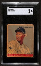 1933 Goudey #134 Sam Rice HOF  SGC 1 POOR C104263