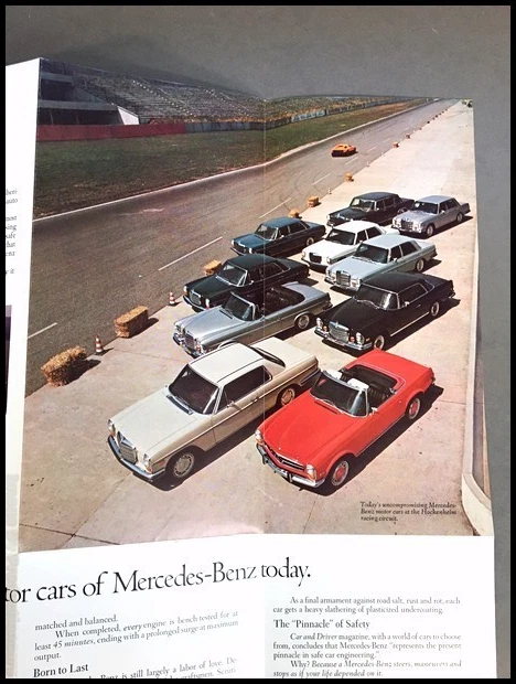1969 1970 Mercedes Benz 300SEL 280SL 280SE 250 Car Sales Brochure Foldout Foto 3 de 4