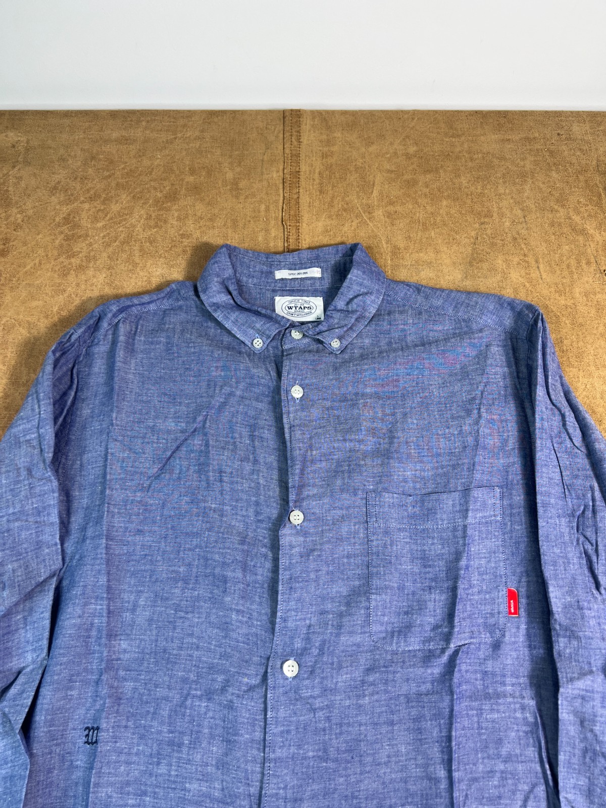 WTAPS 10 Button Down Oxford Chambray Workwear Blu… - image 2