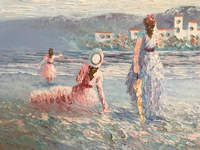Bild, Impressionismus, Öl auf Leinwand, im Stil von Claude Monet, beschädigt