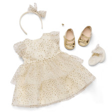 AMERICAN GIRL x JANIE  JACK SPARKLY CREAM CELEBRATION DRESS HOLIDAY 18" no doll