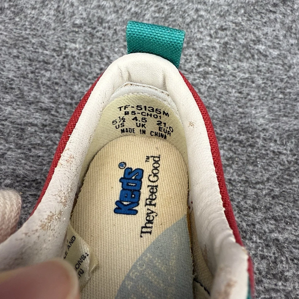 ✅VTG KEDS 运动鞋 学步儿童 尺码 5.5M SCOOTER 多色帆布鞋 DISCOLORED — 第 3/4 张图片