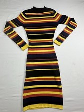 Knitwear Form Fitting Sweater Dress Stripes XXL W588