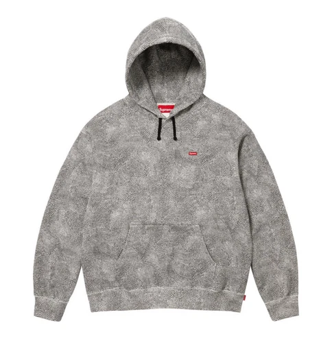 Sweat à capuche Supreme XL petite boîte logo peau de serpent gris Taille XL