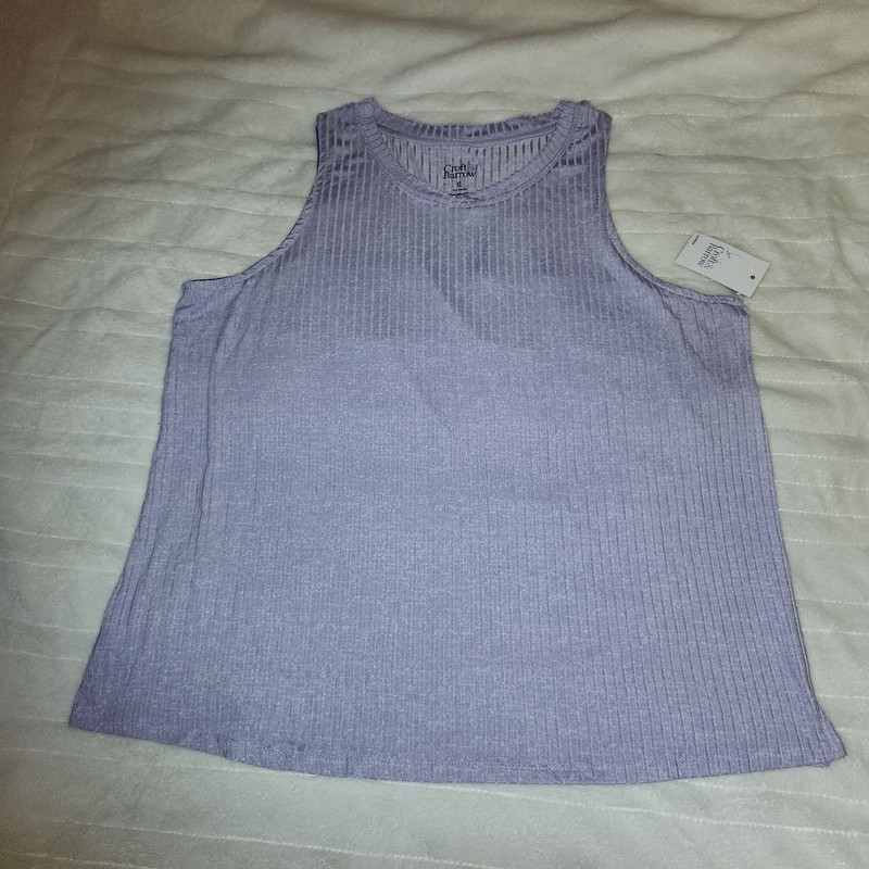 Croft & Barrow Ribbed Sleepwear Tank Lavender Delta Butterfly Womens XL NWT NEW