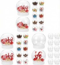 36 Pcs DIY Snow Globe Kit, Clear Plastic Water Globes for Bulk Cap Crafts Val...