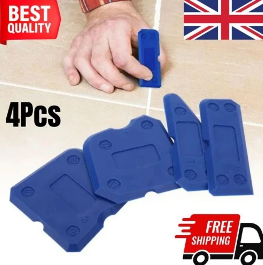 SILICONE CAULK Sealant Spreader Profile Applicator TILE GROUT FUGUE TOOL 4 PCS