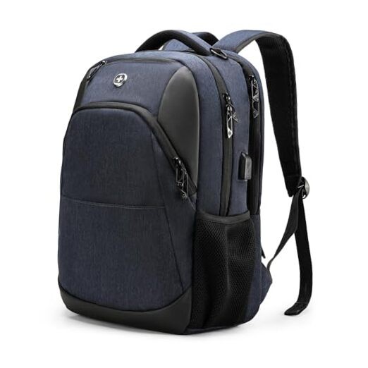 Sleek Blue 16-Inch Travel Laptop Backpack for Business & Commute