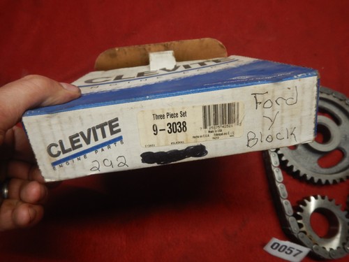 54-62 FORD Y-BLOCK V8 CLEVITE DOUBLE ROLLER TIMING CHAIN SET 9-3038 272 292 312 - Picture 2 of 6