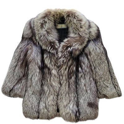 Saga Fox Royal Fur coat Brown Blue Frost Fox Genuine Fur Thick Gold Saga size 9