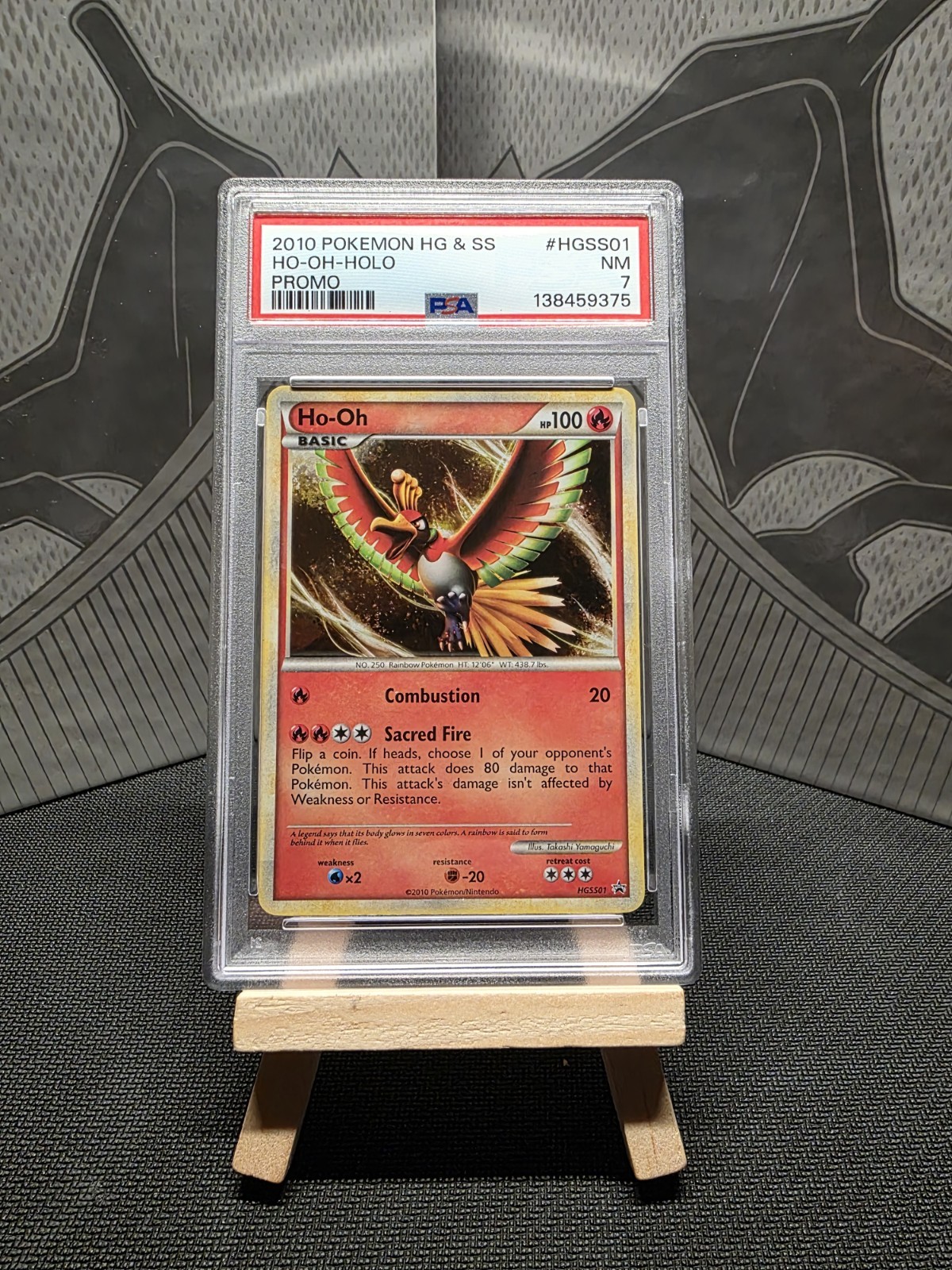POKEMON HEARTGOLD BLACK STAR PROMO HO-OH #HGSS01 HOLO FOIL PSA 7