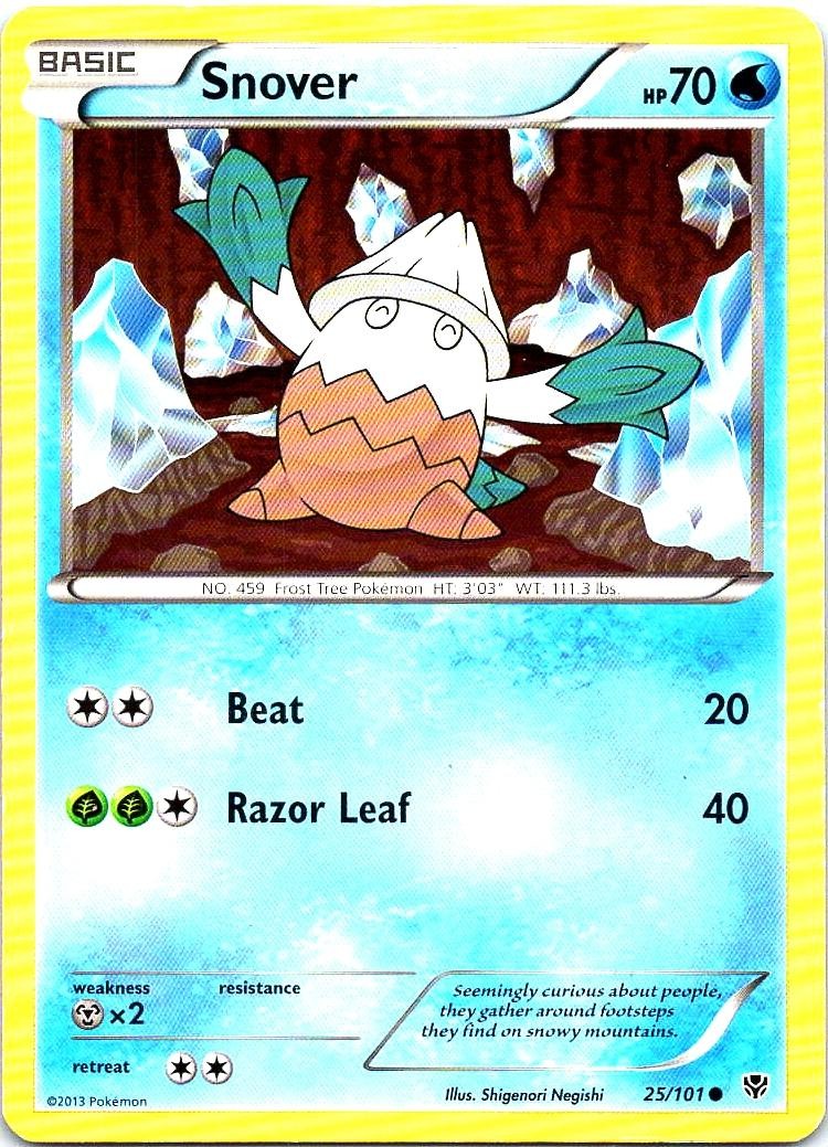Snover 25/101 Common Plasma Blast Pokemon Moderately Played