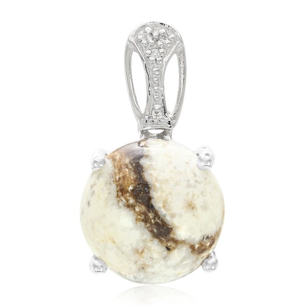 Cavill SilberanhäNger Mit 6,39Ct WeißEr Topas Rund Cabochon Damen-image