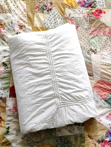 Pottery Barn Duvet Cover King/Cal King White Cotton 108x88 Embroidery Minimalist