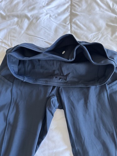 Lululemon Fast Free Crop II *Nulux 19" Midnight Navy Size 6, EUC Workout Gym - Picture 4 of 11