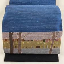 Excellent bag belt drum pattern pure silk Used BUYS-0