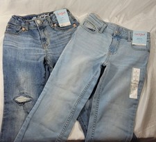 2 Pairs Girl's Cat  Jack Adjustable Waist Stretch Flare  Bootcut Jeans - Sz 7