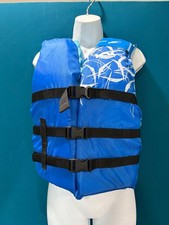 X20 Universal Life Jacket Vest Adult 30 In-52 in Chest Blue Ocean Coral