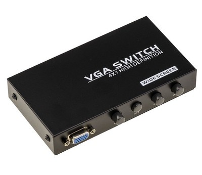 VGA Verteilergehäuse / Video Switch 4 Ports - METALLGEHÄUSE