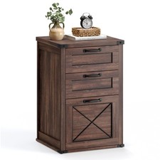 File Cabinet, Filing Cabinet with 3 Drawers, Printer Stand, Fit A4, Letter Si...