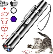 Cat Laser Pointer Toy Dog 7 Adjustable Pattern Long Range Lazer Toy USB Recharge