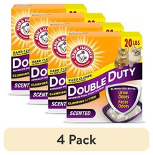  4 pack ARM  HAMMER Double Duty Cat Litter, Advanced Odor Control Clumping