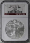 2006 Silver Eagle NGC MS70 First Strikes Red Label