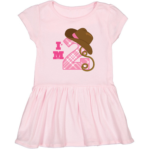 Inktastic 2nd Birthday 2 Year Old Cowgirl Hat Toddler Dress Two Im Childs Cowboy