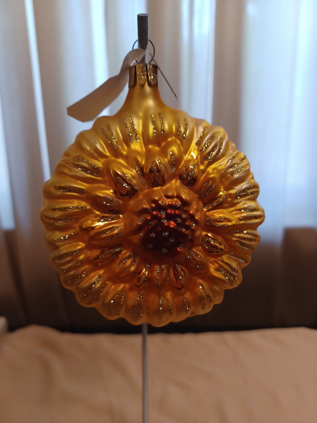 Vintage The Discovery Channel Hand Blown Sunflower Ornament With Tags