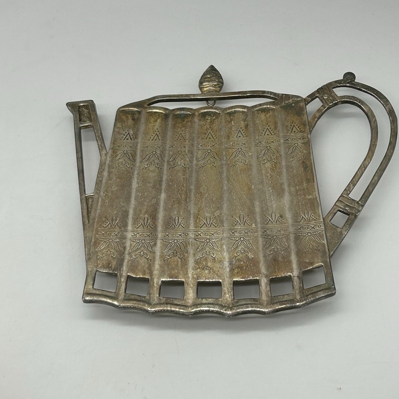 Godinger Trivet Wall Hanging Tea Pot Silver-plated 1992 Saks Fifth Avenue GVC