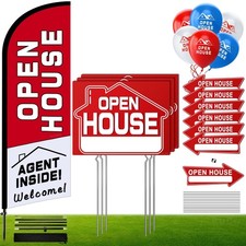 Open House Signs Kit 45 Pcs , 1 Pack Open House Flag, 9 Pack Open House Sign...