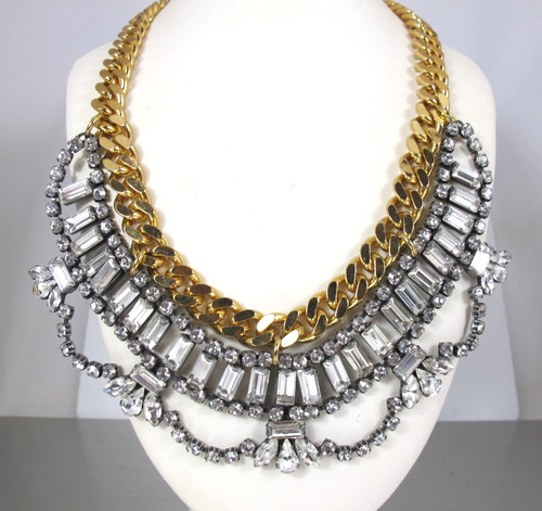 Juicy Couture Rhinestone Bib Statement Necklace