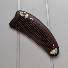 Wooden Comb Portable Hand-Painted Fine Tooth Comb Lacquer Art