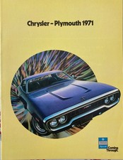 1971 Chrysler Plymouth &ldquo;Coming Through&rdquo; Full Line Brochure; Vintage; MINT!!