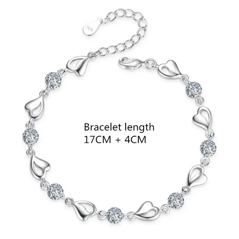 Gorgeous Silver Plated Necklace Pendant Women Cubic Zircon Jewelry Lab-Created View 6