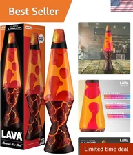 The  Lamp - 14.5" Volcanic Crags - Classic Liquid Motion Lamp - Red Wax and O...