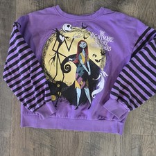 Disney Nightmare Before Christmas Youth Large 10-12 Purple Sweatshirt Jack Sally