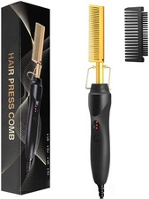 2 in1 Hot Comb Hair Straightener Electric Heating Comb Fast Heating Portable