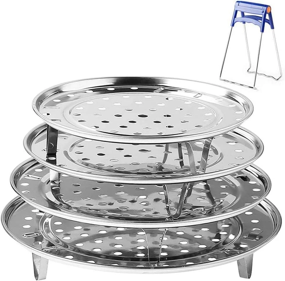 Round Stainless Steel Steamer Rack 7.6" 8.5" 9.33" 10.23" Inch 4 Pack