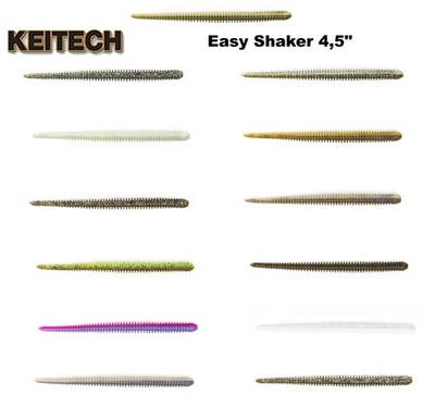 Keitech Easy Shaker 4,5'' Gummiwurm 12,2cm Barsch Zander Drop Shot Texas Rig