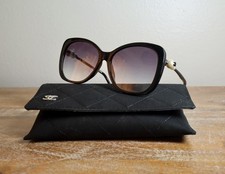 CHANEL CH5339H Large Square Sunglasses 55mm Black/Gray Lens