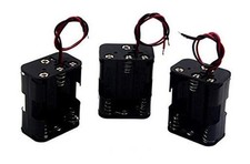 Pack of 3 6 AA Battery Holder, 9v AA Battery Holder with Leads