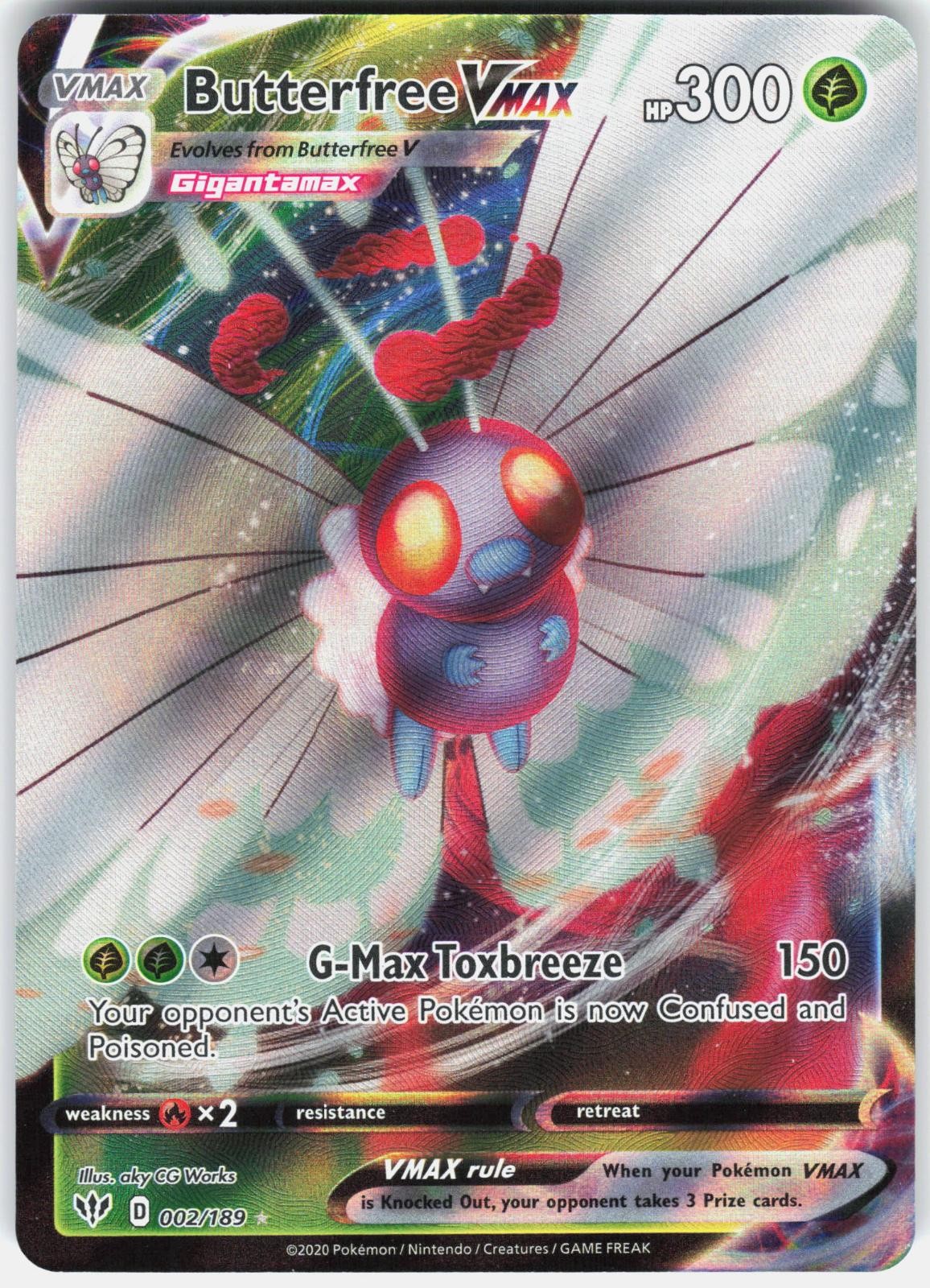 Butterfree VMAX 002/189 Holo VMAX Rare Darkness Ablaze Pokemon