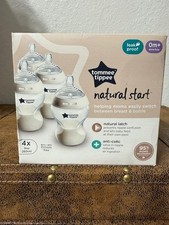 Tommee Tippee Natural Start Baby Bottle Set 4 Pack 9oz Anti-Colic BPA Free 0m 