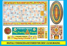 Vintage Fisher Price Little People 990 A Frame Aframe Lithos Stickers Decals
