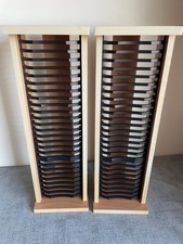 2 x Wood Effect CD Storage Rack Tower Each Holds 27 CDs - Free Standing