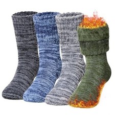 Kids Warm Thermal Socks for Toddler Boy Girls 8-12 Years Black/Grey/Green/Blue