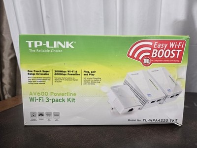 TP-LINK TL-WPA4220 AV600 TKIT 3 Pack kit Powerline Adaptor 300Mbps