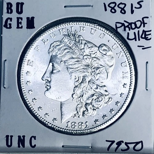 1881 S BU GEM MORGAN SILVER DOLLAR UNC MS+++ U.S. MINT RARE COIN 7950